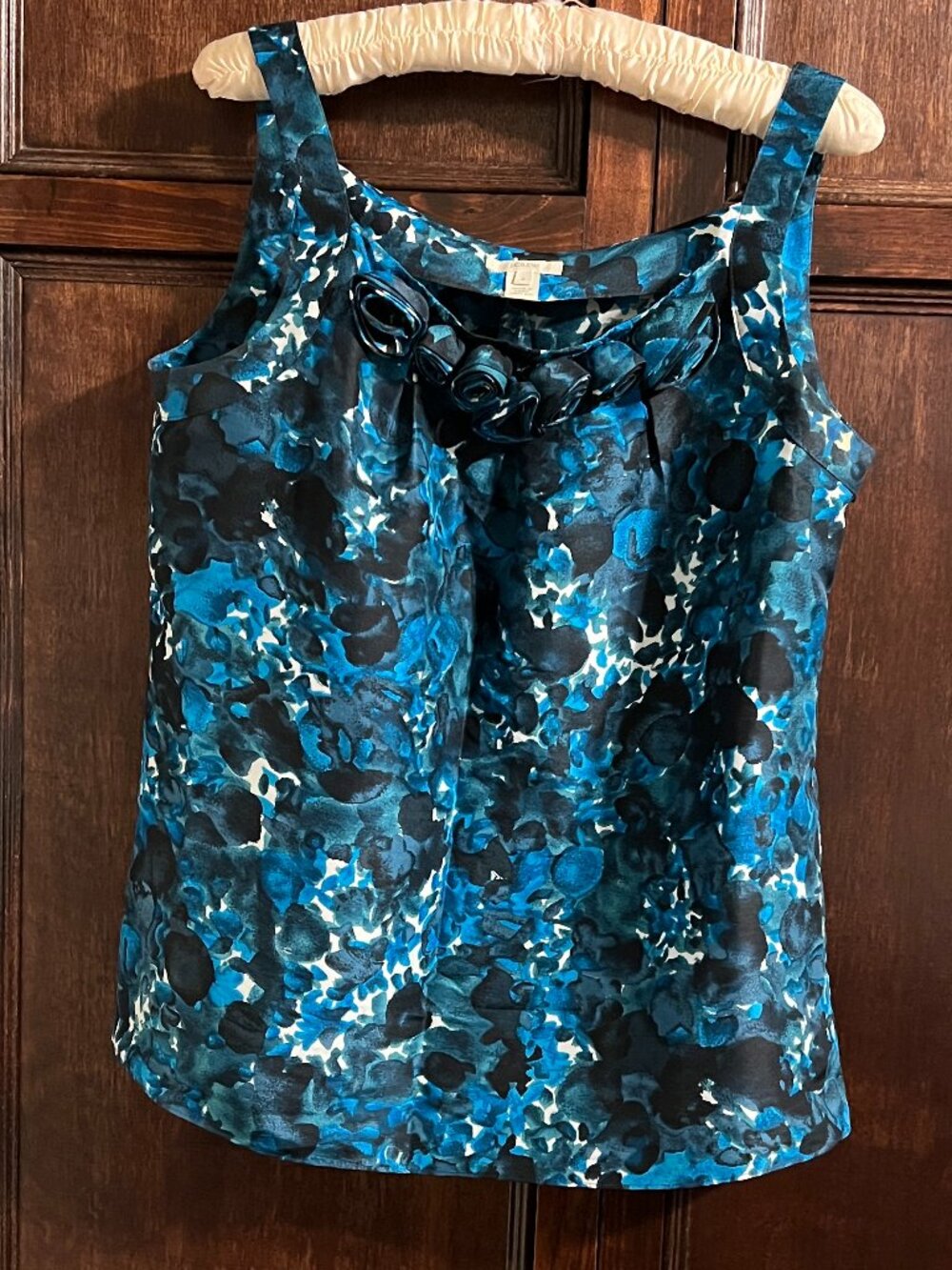 J CREW SILK ROSETTE TANK SIZE 8
